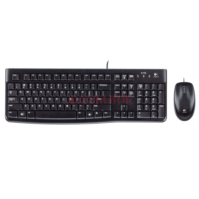 罗技/LOGITECH 有线键鼠套装 MK120 双USB接口 黑色 